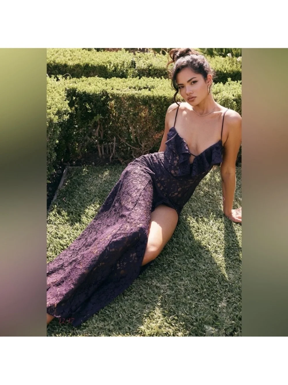 💜Firm Price💜House of CB Malia Night Shade lace maxi dress - Picture 3 of 16